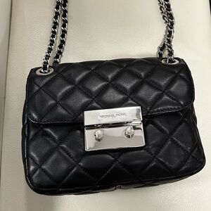 Michael Kors Black Sloan Quilted Crossbody Bag